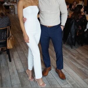 Lulus White Strapless Jumpsuit